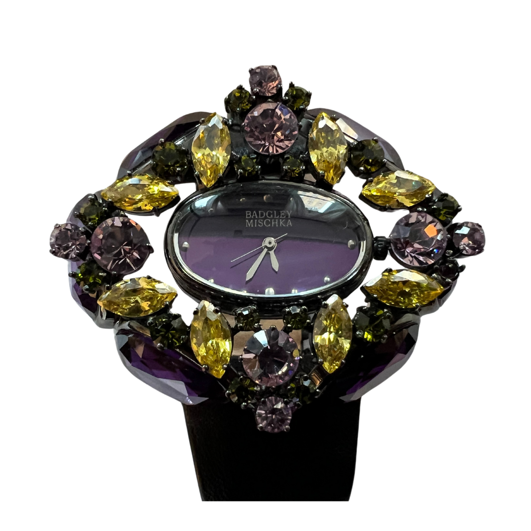 Vintage Crystal Watch with leather band